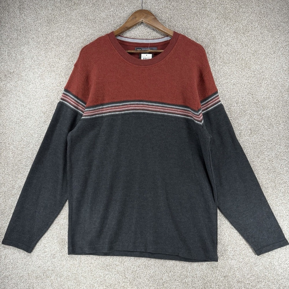 VTG Y2K NEW Retrofit Shirt 2XL Skater Grunge Red Grey‎ Soft Long Sleeve Stripe